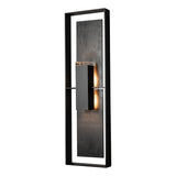 Hubbardton Forge 2024 Coastal Black Slate Clear Glass (ZM) Shadow Box Tall w/Slate Outdoor Sconce
