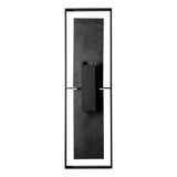 Hubbardton Forge 2024 Coastal Black Slate Clear Glass (ZM) Shadow Box Tall w/Slate Outdoor Sconce