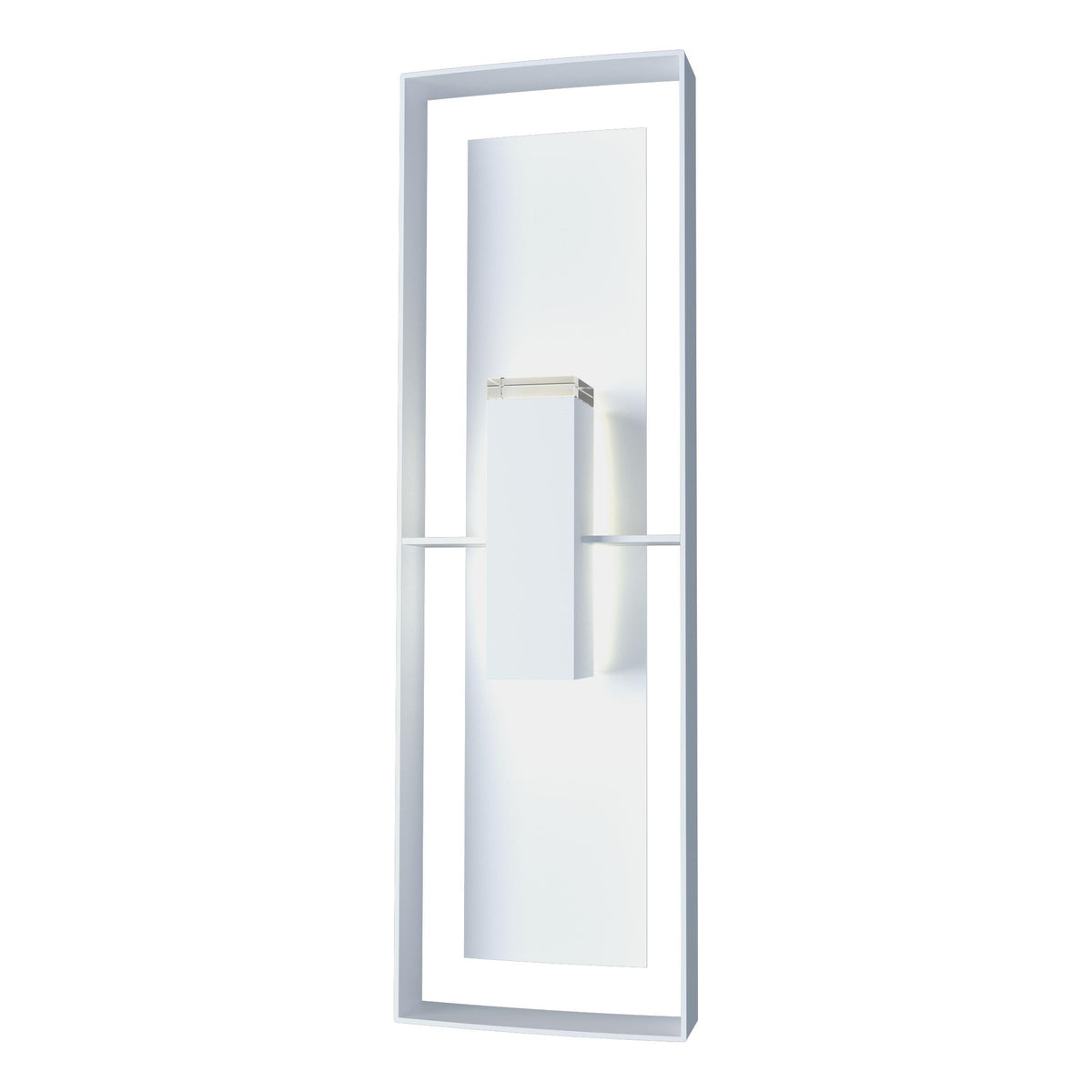 Hubbardton Forge 2020 Coastal White Coastal White Clear Glass (ZM) Shadow Box Tall Outdoor Sconce