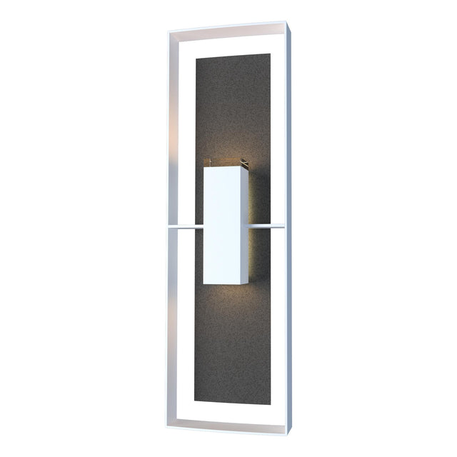 Hubbardton Forge 2020 Coastal White Coastal Natural Iron Clear Glass (ZM) Shadow Box Tall Outdoor Sconce