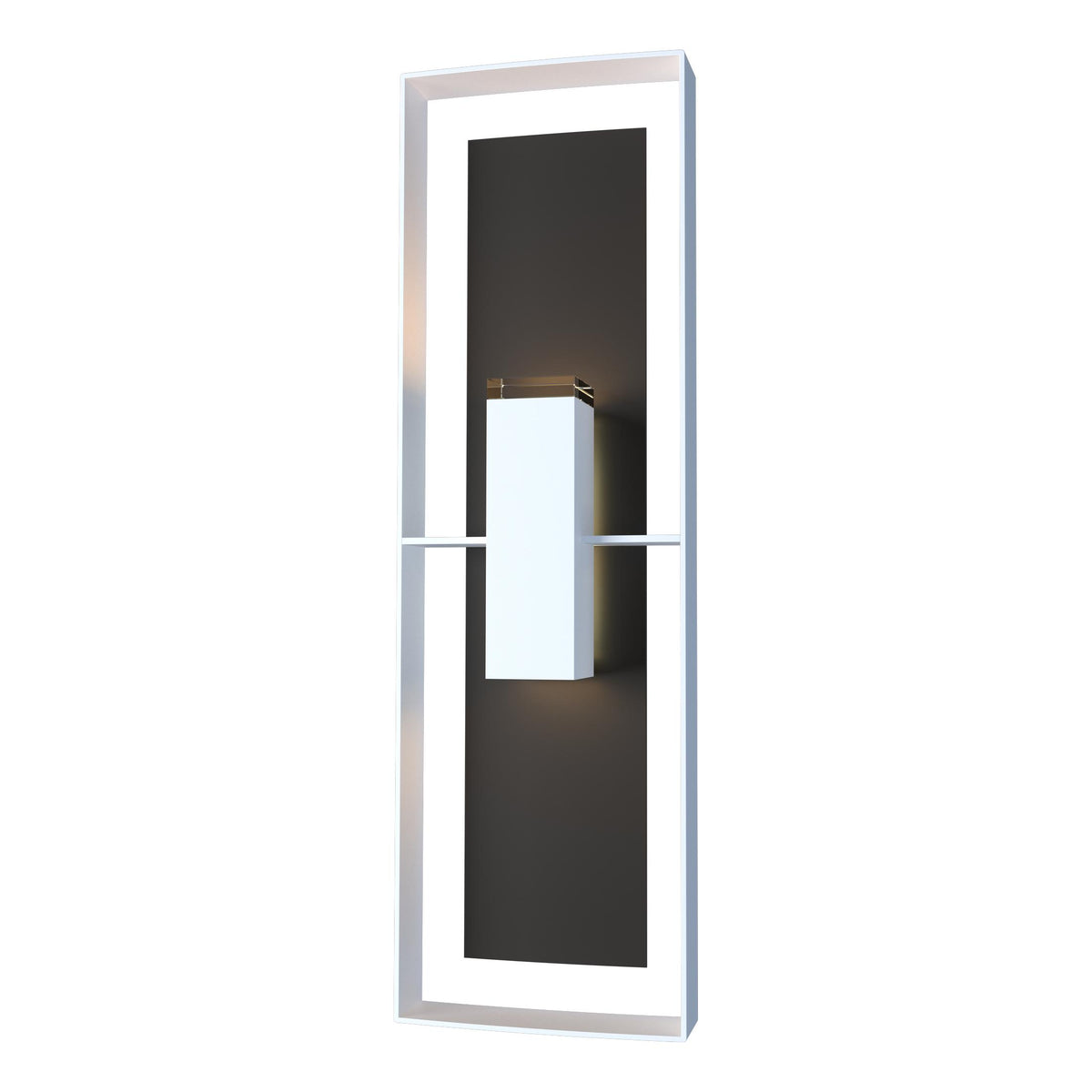 Hubbardton Forge 2020 Coastal White Coastal Oil Rubbed Bronze Clear Glass (ZM) Shadow Box Tall Outdoor Sconce