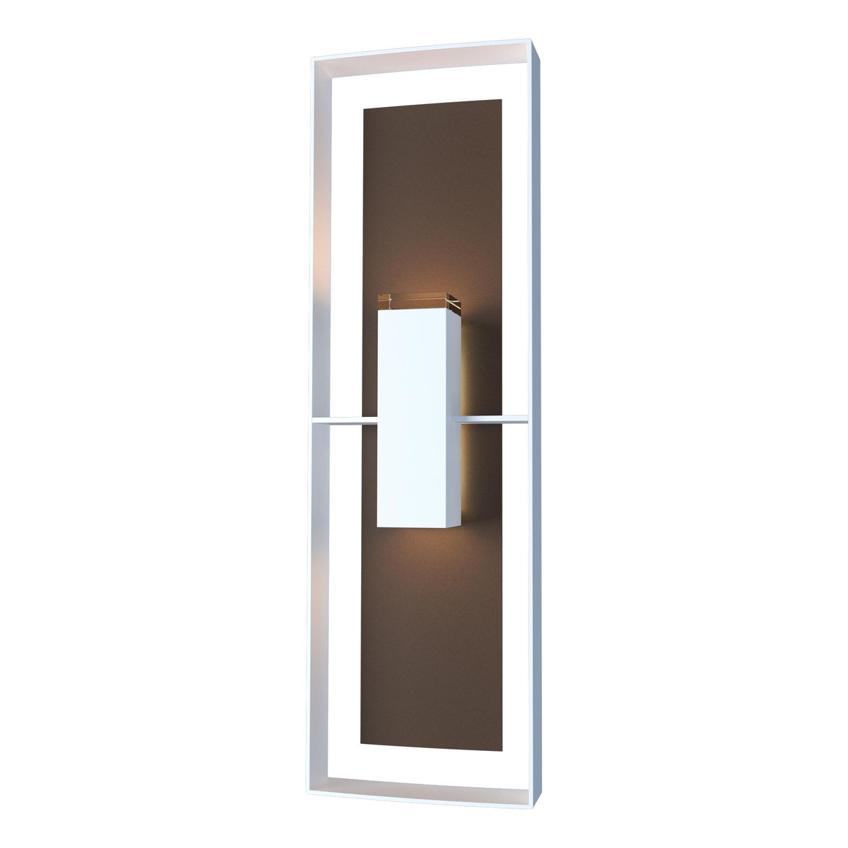 Hubbardton Forge 2020 Coastal White Coastal Bronze Clear Glass (ZM) Shadow Box Tall Outdoor Sconce