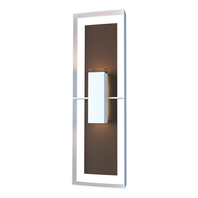 Hubbardton Forge 2020 Coastal White Coastal Bronze Clear Glass (ZM) Shadow Box Tall Outdoor Sconce