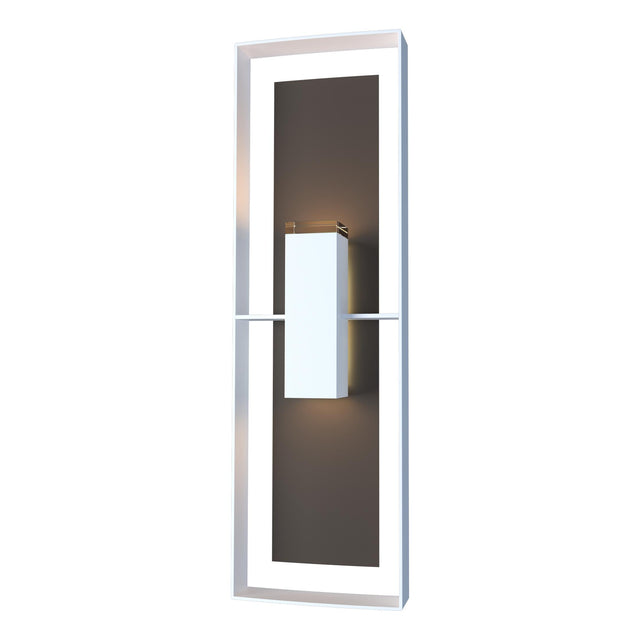 Hubbardton Forge 2020 Coastal White Coastal Dark Smoke Clear Glass (ZM) Shadow Box Tall Outdoor Sconce