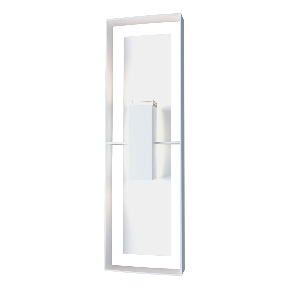 Hubbardton Forge 2020 Coastal White Coastal Burnished Steel Clear Glass (ZM) Shadow Box Tall Outdoor Sconce