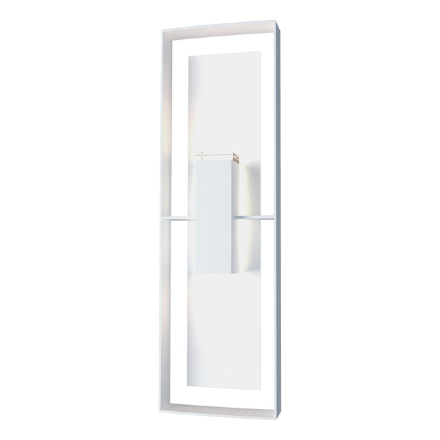 Hubbardton Forge 2020 Coastal White Coastal Burnished Steel Clear Glass (ZM) Shadow Box Tall Outdoor Sconce
