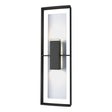 Hubbardton Forge 2020 Coastal Natural Iron Coastal White Clear Glass (ZM) Shadow Box Tall Outdoor Sconce