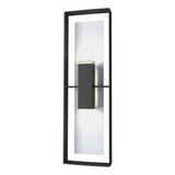 Hubbardton Forge 2020 Coastal Natural Iron Coastal White Clear Glass (ZM) Shadow Box Tall Outdoor Sconce