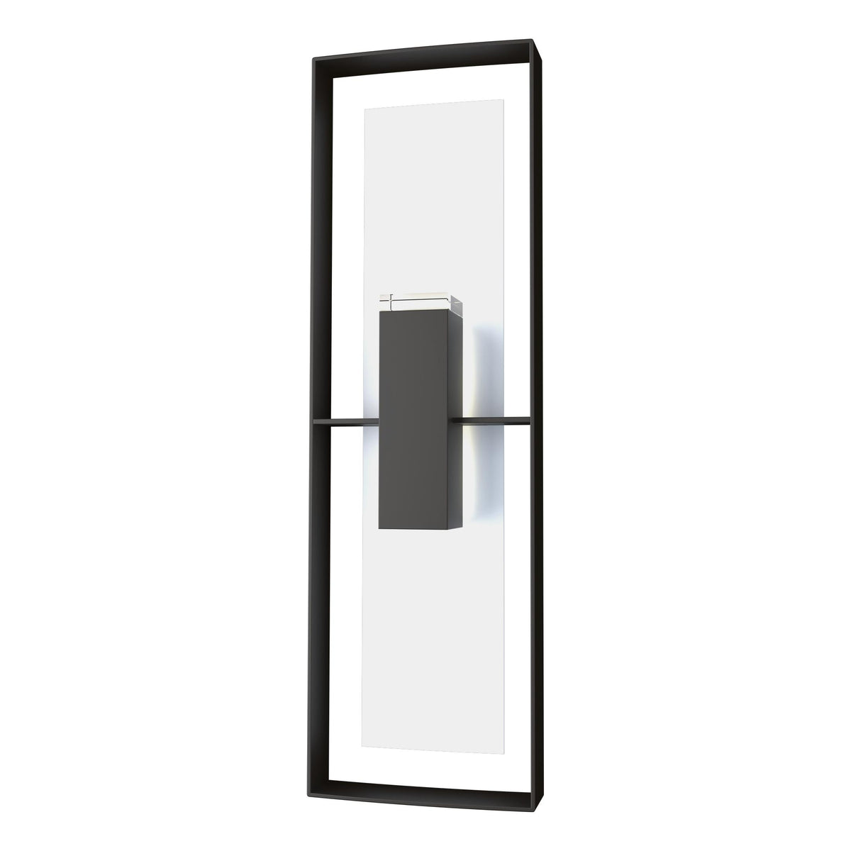 Hubbardton Forge 2020 Coastal Oil Rubbed Bronze Coastal White Clear Glass (ZM) Shadow Box Tall Outdoor Sconce