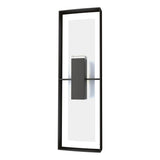 Hubbardton Forge 2020 Coastal Oil Rubbed Bronze Coastal White Clear Glass (ZM) Shadow Box Tall Outdoor Sconce