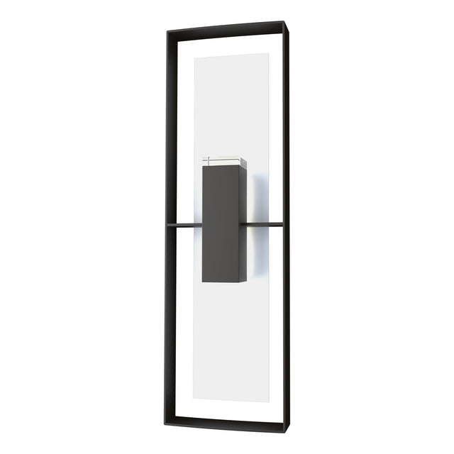 Hubbardton Forge 2020 Coastal Oil Rubbed Bronze Coastal White Clear Glass (ZM) Shadow Box Tall Outdoor Sconce