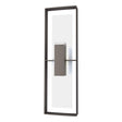 Hubbardton Forge 2020 Coastal Dark Smoke Coastal White Clear Glass (ZM) Shadow Box Tall Outdoor Sconce