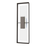 Hubbardton Forge 2020 Coastal Dark Smoke Coastal White Clear Glass (ZM) Shadow Box Tall Outdoor Sconce