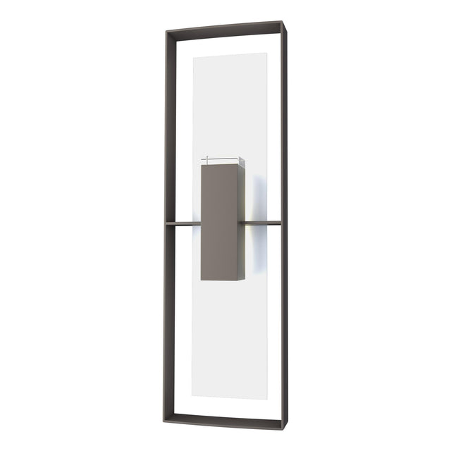 Hubbardton Forge 2020 Coastal Dark Smoke Coastal White Clear Glass (ZM) Shadow Box Tall Outdoor Sconce