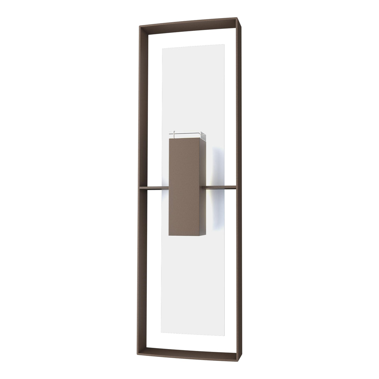 Hubbardton Forge 2020 Coastal Bronze Coastal White Clear Glass (ZM) Shadow Box Tall Outdoor Sconce