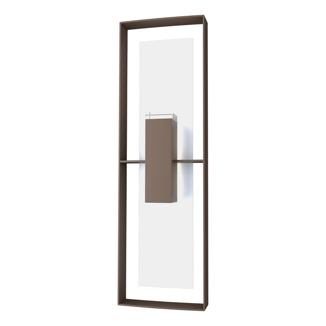 Hubbardton Forge 2020 Coastal Bronze Coastal White Clear Glass (ZM) Shadow Box Tall Outdoor Sconce