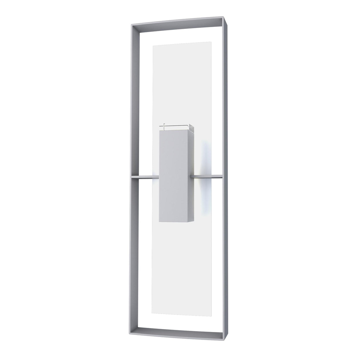 Hubbardton Forge 2020 Coastal Burnished Steel Coastal White Clear Glass (ZM) Shadow Box Tall Outdoor Sconce