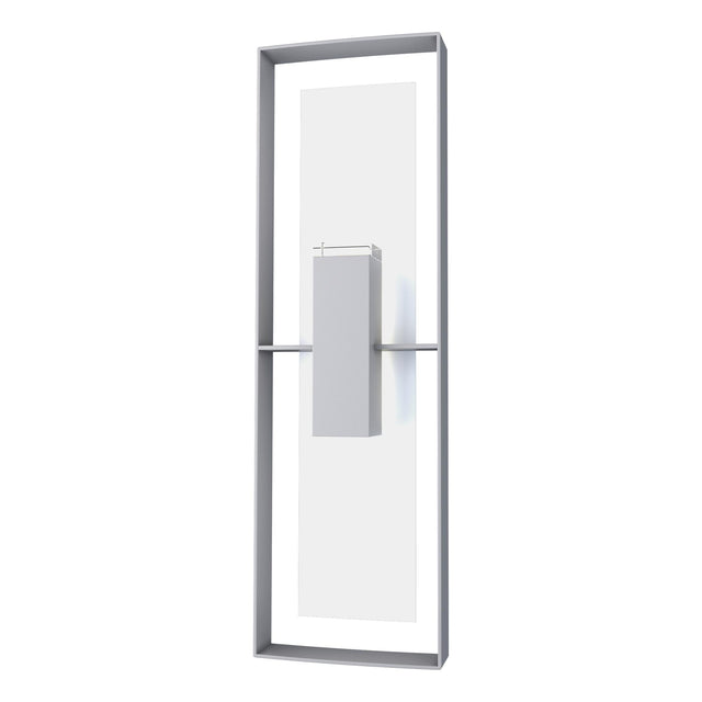 Hubbardton Forge 2020 Coastal Burnished Steel Coastal White Clear Glass (ZM) Shadow Box Tall Outdoor Sconce