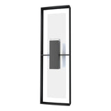 Hubbardton Forge 2020 Coastal Black Coastal White Clear Glass (ZM) Shadow Box Tall Outdoor Sconce