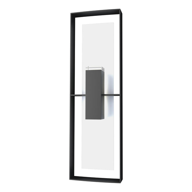 Hubbardton Forge 2020 Coastal Black Coastal White Clear Glass (ZM) Shadow Box Tall Outdoor Sconce