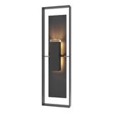 Hubbardton Forge 2024 Coastal Black Slate Clear Glass (ZM) Shadow Box Extra Tall w/Slate Outdoor Sconce
