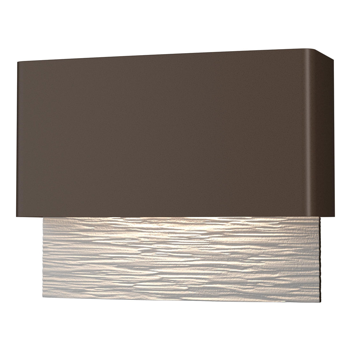 Hubbardton Forge 2019 Coastal Bronze Coastal White Stratum Dark Sky Friendly LED Outdoor Sconce