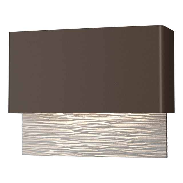 Hubbardton Forge 2019 Coastal Bronze Coastal White Stratum Dark Sky Friendly LED Outdoor Sconce