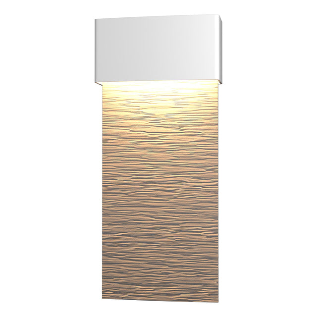Hubbardton Forge 2019 Coastal White Coastal Burnished Steel Stratum Large Dark Sky Friendly LED Outdoor Sconce