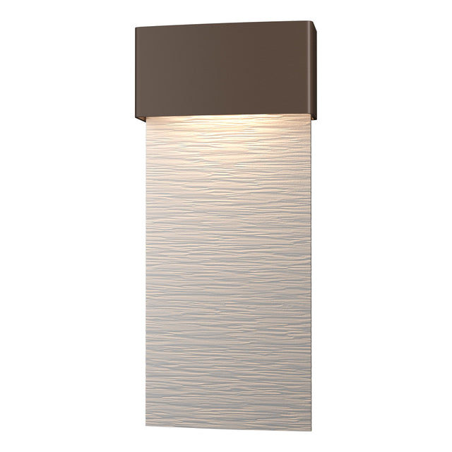 Hubbardton Forge 2019 Coastal Bronze Coastal White Stratum Large Dark Sky Friendly LED Outdoor Sconce