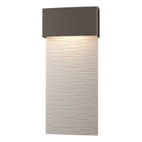 Hubbardton Forge 2019 Coastal Dark Smoke Coastal White Stratum Large Dark Sky Friendly LED Outdoor Sconce