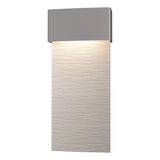 Hubbardton Forge 2019 Coastal Burnished Steel Coastal White Stratum Large Dark Sky Friendly LED Outdoor Sconce