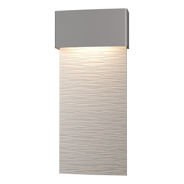 Hubbardton Forge 2019 Coastal Burnished Steel Coastal White Stratum Large Dark Sky Friendly LED Outdoor Sconce