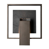 Hubbardton Forge 2025 Coastal Oil Rubbed Bronze Slate Clear Glass (ZM) Shadow Box Small w/Slate Dark Sky Friendly Outdoor Sconce