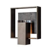 Hubbardton Forge 2025 Coastal Oil Rubbed Bronze Slate Clear Glass (ZM) Shadow Box Small w/Slate Dark Sky Friendly Outdoor Sconce