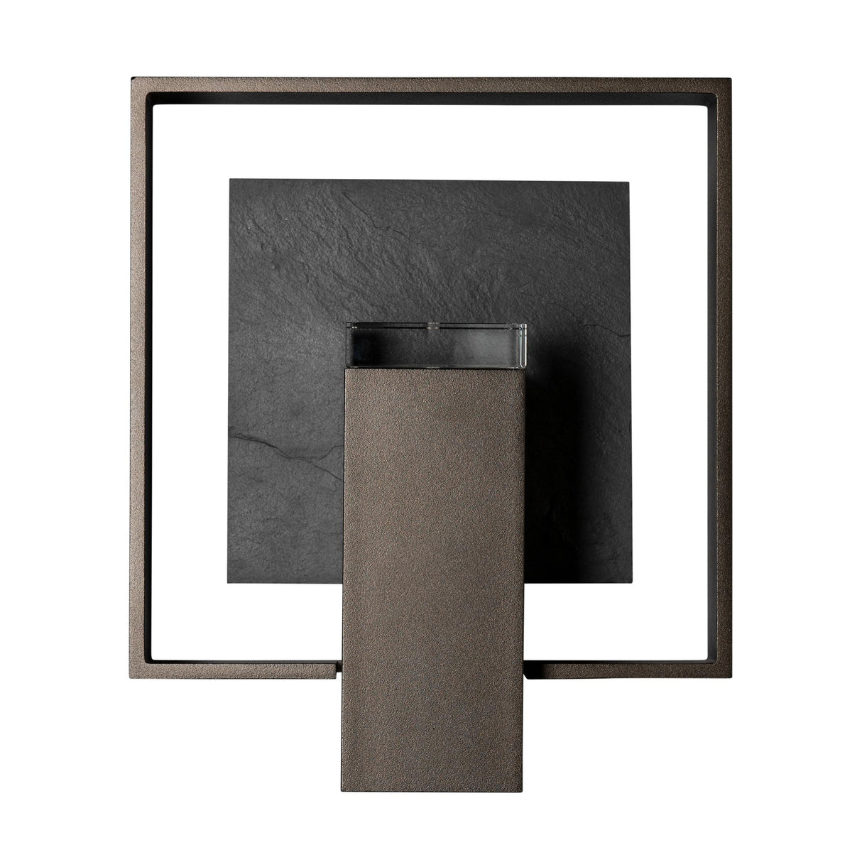 Hubbardton Forge 2025 Coastal Oil Rubbed Bronze Slate Clear Glass (ZM) Shadow Box Small w/Slate Dark Sky Friendly Outdoor Sconce