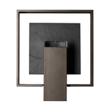 Hubbardton Forge 2025 Coastal Oil Rubbed Bronze Slate Clear Glass (ZM) Shadow Box Small w/Slate Dark Sky Friendly Outdoor Sconce