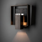 Hubbardton Forge 2025 Coastal Oil Rubbed Bronze Slate Clear Glass (ZM) Shadow Box Small w/Slate Dark Sky Friendly Outdoor Sconce