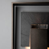 Hubbardton Forge 2025 Coastal Oil Rubbed Bronze Slate Clear Glass (ZM) Shadow Box Small w/Slate Dark Sky Friendly Outdoor Sconce