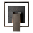 Hubbardton Forge 2025 Coastal Oil Rubbed Bronze Slate Clear Glass (ZM) Shadow Box Medium w/Slate Dark Sky Friendly Outdoor Sconce