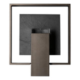Hubbardton Forge 2025 Coastal Oil Rubbed Bronze Slate Clear Glass (ZM) Shadow Box Medium w/Slate Dark Sky Friendly Outdoor Sconce