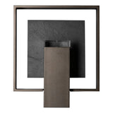 Hubbardton Forge 2025 Coastal Oil Rubbed Bronze Slate Clear Glass (ZM) Shadow Box Medium w/Slate Dark Sky Friendly Outdoor Sconce
