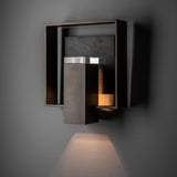 Hubbardton Forge 2025 Coastal Oil Rubbed Bronze Slate Clear Glass (ZM) Shadow Box Medium w/Slate Dark Sky Friendly Outdoor Sconce