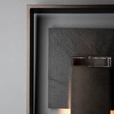 Hubbardton Forge 2025 Coastal Oil Rubbed Bronze Slate Clear Glass (ZM) Shadow Box Medium w/Slate Dark Sky Friendly Outdoor Sconce