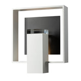 Hubbardton Forge 2025 Coastal White Coastal Black Clear Glass (ZM) Shadow Box Medium Dark Sky Friendly Outdoor Sconce