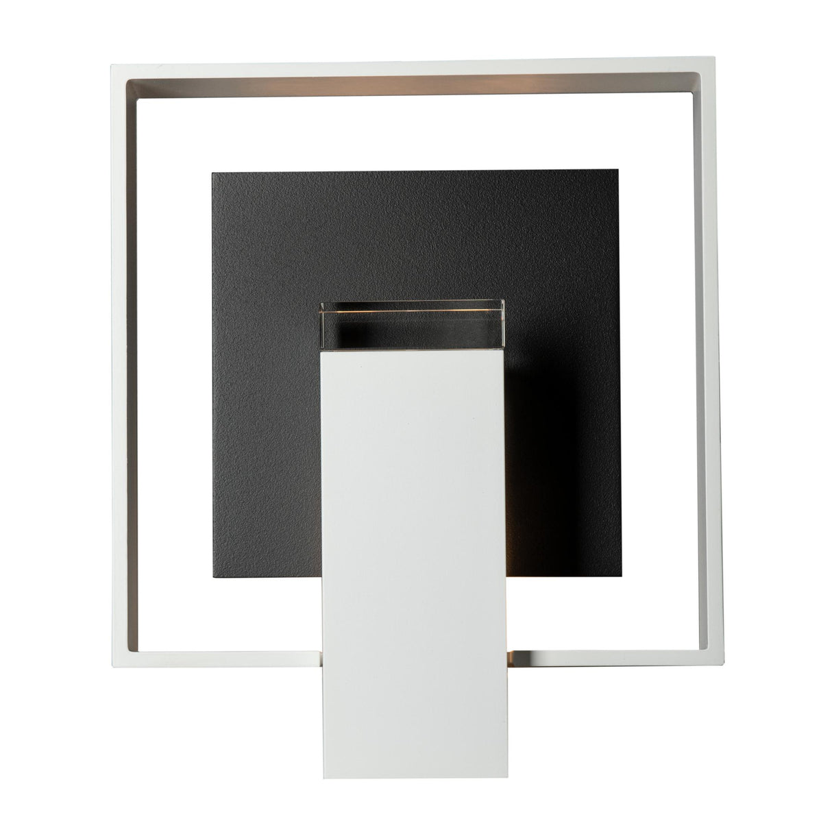Hubbardton Forge 2025 Coastal White Coastal Black Clear Glass (ZM) Shadow Box Medium Dark Sky Friendly Outdoor Sconce
