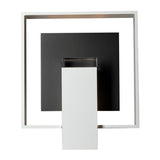 Hubbardton Forge 2025 Coastal White Coastal Black Clear Glass (ZM) Shadow Box Medium Dark Sky Friendly Outdoor Sconce
