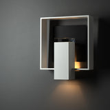 Hubbardton Forge 2025 Coastal White Coastal Black Clear Glass (ZM) Shadow Box Medium Dark Sky Friendly Outdoor Sconce