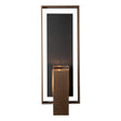 Hubbardton Forge 2025 Coastal Bronze Slate Clear Glass (ZM) Shadow Box Large w/Slate Dark Sky Friendly Outdoor Sconce