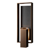 Hubbardton Forge 2025 Coastal Bronze Slate Clear Glass (ZM) Shadow Box Large w/Slate Dark Sky Friendly Outdoor Sconce