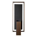 Hubbardton Forge 2025 Coastal Bronze Slate Clear Glass (ZM) Shadow Box Large w/Slate Dark Sky Friendly Outdoor Sconce